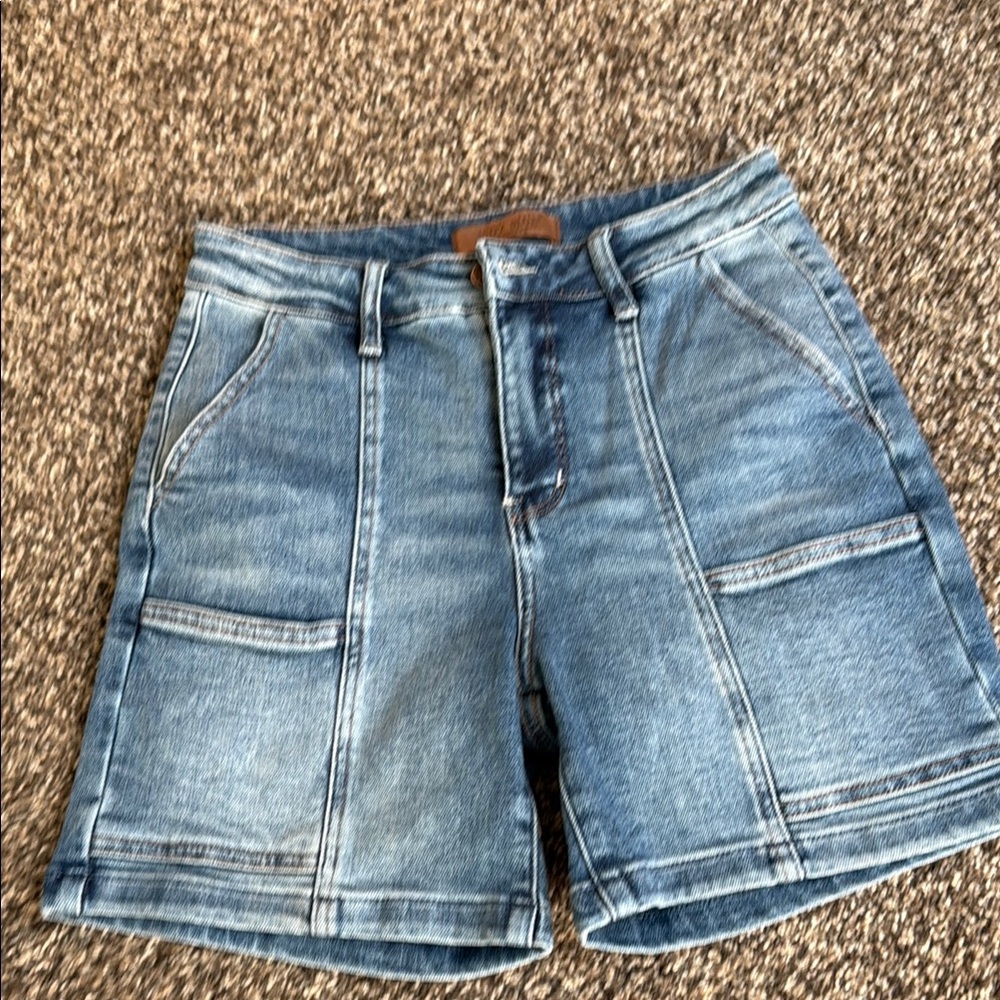 Judy Blue Jean Shorts Blue High-Waisted Relaxed Fit